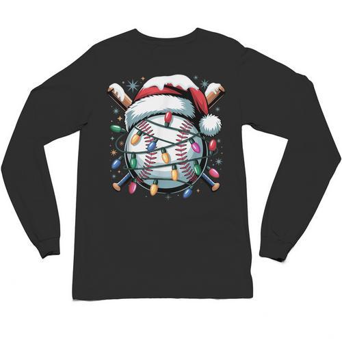 Christmas Baseball Boy Youth Kid Men Santa Hat Xmas Baseball Unisex Long Sleeve T-Shirt - Sportilla