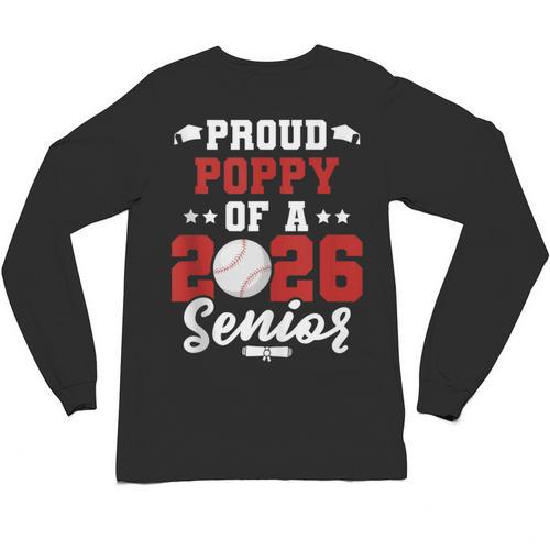 Class Of 2026 Senior Year Baseball Poppy 2026 Graduate Unisex Long Sleeve T-Shirt - Sportilla