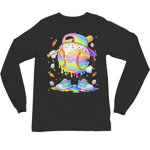 Cute Easter Baseball Ice Cream Boys Girls Kids Unisex Long Sleeve T-Shirt - Sportilla