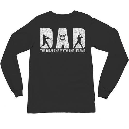 Dad Baseball The Man The Myth The Legend Daddy Father's Day Unisex Long Sleeve T-Shirt - Sportilla