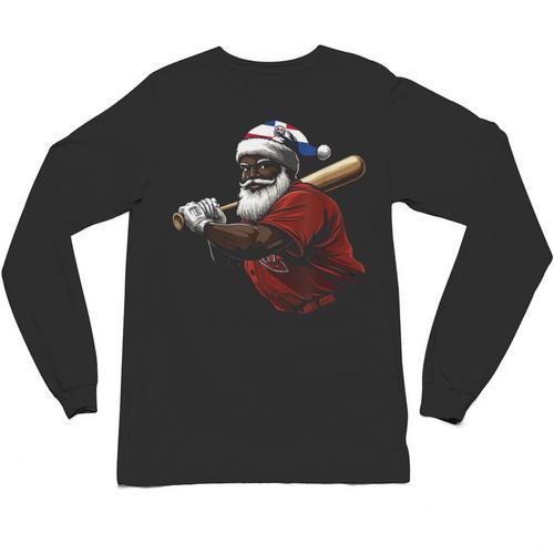 Dominican Republic Santa Christmas Baseball Beisbol Unisex Long Sleeve T-Shirt - Sportilla