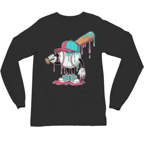 Drip Baseball For Boys Ice Cream Drip Youth Boys Sprinkles Unisex Long Sleeve T-Shirt - Sportilla