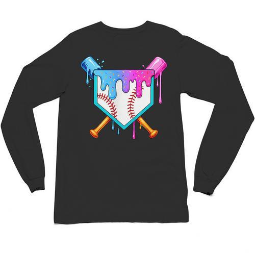 Dripping Baseball Pocket Respect The Drip Boys Baseball Unisex Long Sleeve T-Shirt - Sportilla