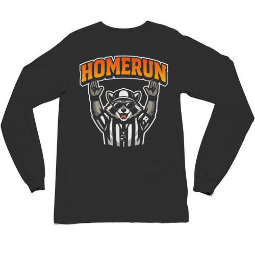 Football Referee Touchdown Baseball Homerun Raccoon Unisex Long Sleeve T-Shirt - Sportilla
