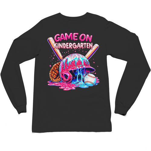 Game Kindergarten Baseball Ice Cream Drip On Back To School Unisex Long Sleeve T-Shirt - Sportilla