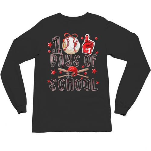 Happy 101 Days Of School Baseball Sports 100th Day Unisex Long Sleeve T-Shirt - Sportilla