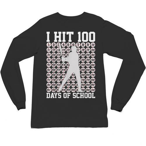 I Hit 100 Days Of School Boys Kids 100th Day Balls Baseball Unisex Long Sleeve T-Shirt - Sportilla