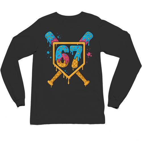 HUGvyn 67 Baseball Ice Cream Drip Six Seven Genz Alpha Slang Unisex Long Sleeve T-Shirt - Sportilla