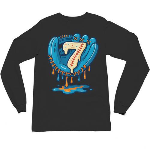 Ice Cream Baseball Glove 7th Birthday Edition Unisex Long Sleeve T-Shirt - Sportilla