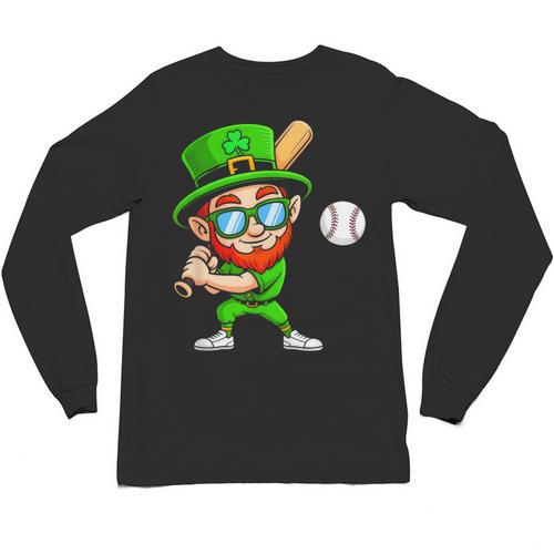 Kids St Patricks Day Shirt Leprechaun Baseball Boys Men Unisex Long Sleeve T-Shirt - Sportilla