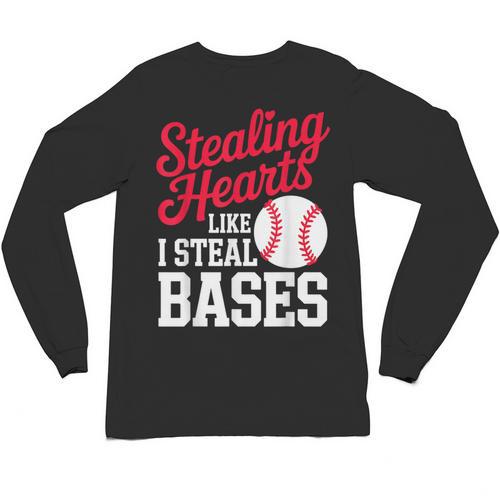 Kids Stealing Hearts Cute Baseball Boys Unisex Long Sleeve T-Shirt - Sportilla