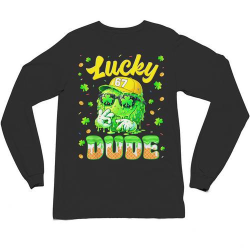 Lucky Dude Drip Baseball Shamrock St Patrick Men Boy Youth Unisex Long Sleeve T-Shirt - Sportilla