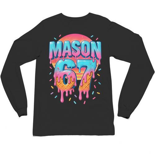 Mason 67 Costume Ice Cream Baseball Drip 6 7 Meme Six Seven Unisex Long Sleeve T-Shirt - Sportilla