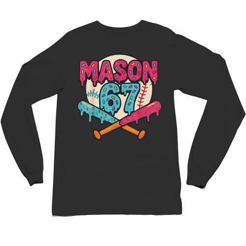 Mason 67 Ice Cream Drip Baseball Meme Graphics Unisex Long Sleeve T-Shirt - Sportilla