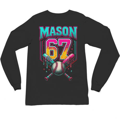 Mason 67 Ice Cream Drip Baseball Ice Cream Drip Unisex Long Sleeve T-Shirt - Sportilla