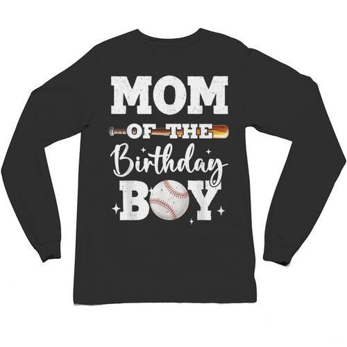 Mom Of The Birthday Boy Baseball Bday Family Unisex Long Sleeve T-Shirt - Sportilla
