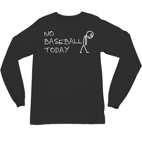No Baseball Today Sad Stickman Sports Fan Unisex Long Sleeve T-Shirt - Sportilla