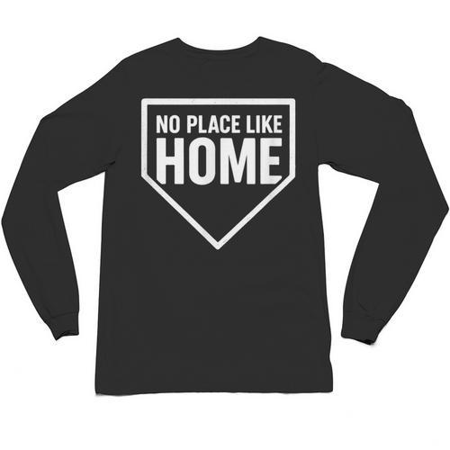 No Place Like Home Baseball Home Plate Unisex Long Sleeve T-Shirt - Sportilla