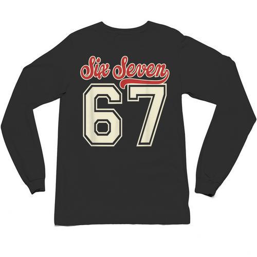Number 67 Meme Six Seven Baseball Style Kids Boy Teen Unisex Long Sleeve T-Shirt - Sportilla