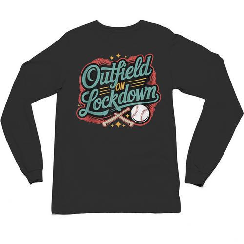 Outfield On Lockdown Baseball Defense Sports Unisex Long Sleeve T-Shirt - Sportilla