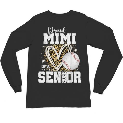 Proud Mimi Of A 2026 Senior Baseball Graduation Leopard Unisex Long Sleeve T-Shirt - Sportilla