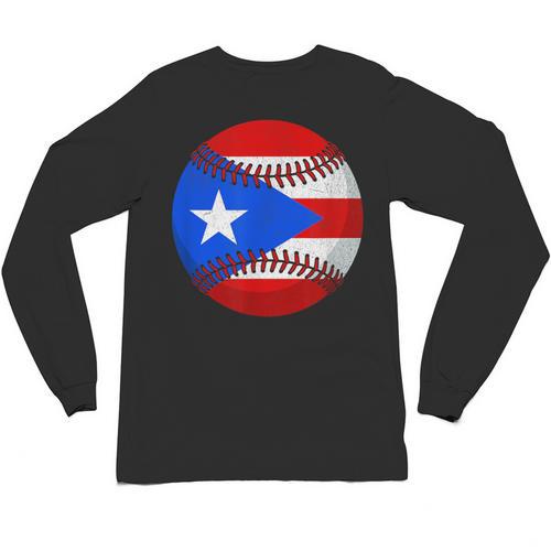 Puerto Rico Baseball Flag Boricua Beisbol Fan Gear Unisex Long Sleeve T-Shirt - Sportilla