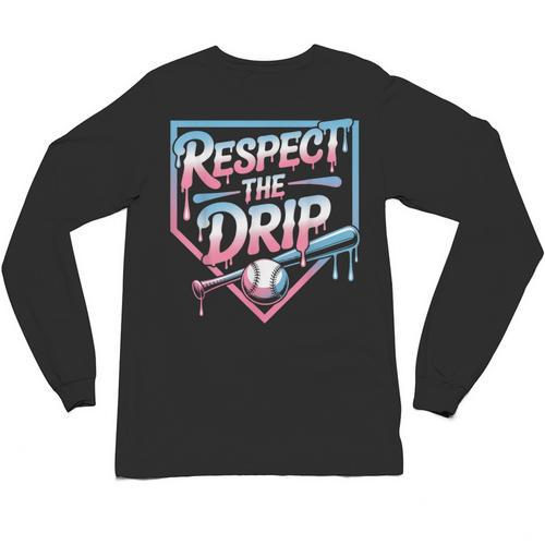 Respect The Drip Baseball Player Unisex Long Sleeve T-Shirt - Sportilla