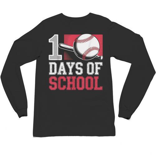 Retro 100 Days Of School Baseball Teacher Student 100 Days Unisex Long Sleeve T-Shirt - Sportilla