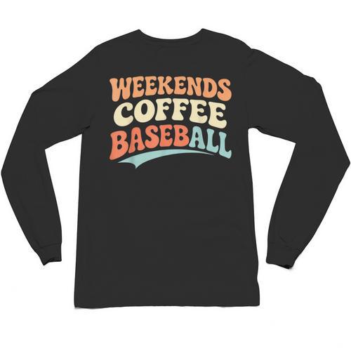 Weekends Coffee Baseball Retro Vibes Unisex Long Sleeve T-Shirt - Sportilla