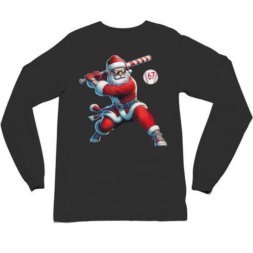 Santa Baseball Six Seven 6 7 Meme Christmas Men Boys Player Unisex Long Sleeve T-Shirt - Sportilla