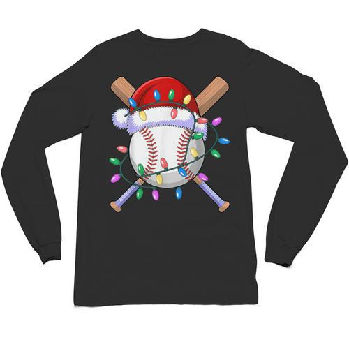 Santa Sports Christmas Baseball Player Unisex Long Sleeve T-Shirt - Sportilla