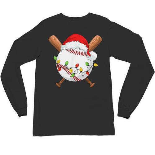 Santa Sports For Men Boys Christmas Baseball Player Unisex Long Sleeve T-Shirt - Sportilla