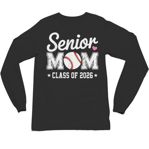 Senior Mom Class Of 2026 Baseball Retro Mom Graduation 2026 Unisex Long Sleeve T-Shirt - Sportilla