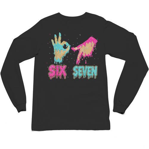 Six Seven 67 Meme Ice Cream Drip Baseball For Boy Kids Unisex Long Sleeve T-Shirt - Sportilla