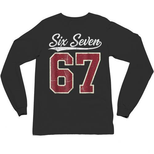 Six Seven Meme Boys Girls Kids 67 Baseball Jersey Unisex Long Sleeve T-Shirt - Sportilla