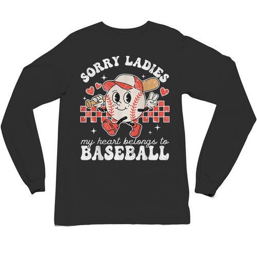 Sorry Ladies My Heart Belongs To Baseball Boy Kids Unisex Long Sleeve T-Shirt - Sportilla