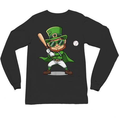 St Patrick’s Day Leprechaun Baseball Irish Graphic Unisex Long Sleeve T-Shirt - Sportilla