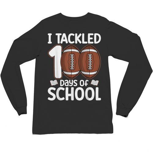I Tackled 100 Days Of School Baseball Player Kids Teacher Unisex Long Sleeve T-Shirt - Sportilla