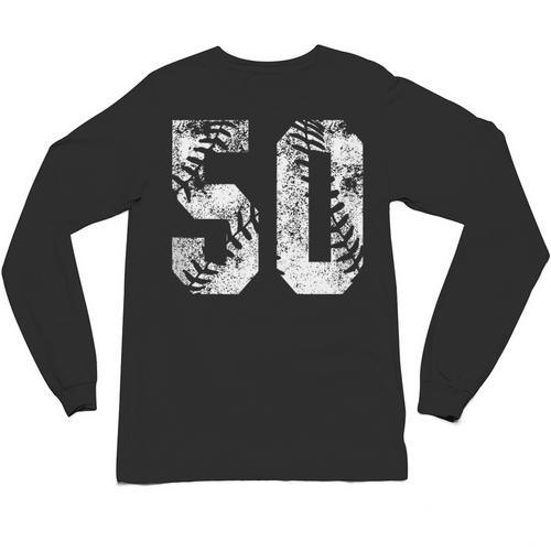 Vintage Baseball Number 50 Jersey Player Uniform Unisex Long Sleeve T-Shirt - Sportilla