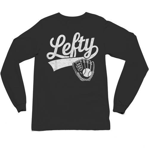 Vintage Baseball Tee Lefty Left Handed Baseball Player Unisex Long Sleeve T-Shirt - Sportilla