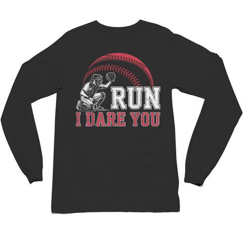 Vintage Humor Baseball Apparel Run I Dare You Unisex Long Sleeve T-Shirt - Sportilla