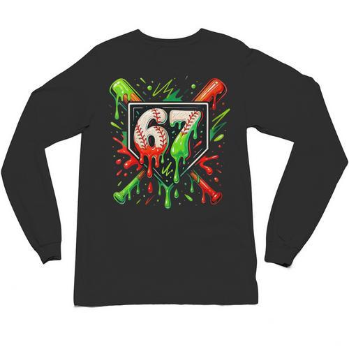Xmas Baseball Six Seven 67 Meme Ice Cream Drip Men Women Unisex Long Sleeve T-Shirt - Sportilla