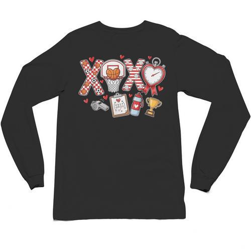 XOXO Physical Education Valentines Day Baseball Football Men Unisex Long Sleeve T-Shirt - Sportilla