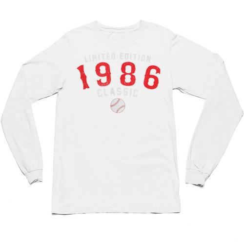 40 Year Old 1986 Classic Baseball 40th Birthday Unisex Long Sleeve T-Shirt - Sportilla