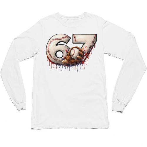 6 7 Six Seven American Baseball Graphic Unisex Long Sleeve T-Shirt - Sportilla