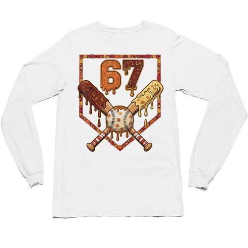 67 Baseball Drip Thanksgiving Six Seven Boys Teens Kids Unisex Long Sleeve T-Shirt - Sportilla