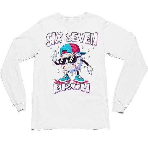 67 Meme Six Seven Baseball Ice Cream Drip Girls Boys Premium Tri-Blend Unisex Long Sleeve T-Shirt - Sportilla