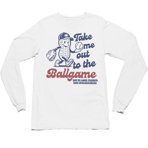 Take Me Out To The Ball Game Retro Peanuts Baseball Sports Unisex Long Sleeve T-Shirt - Sportilla