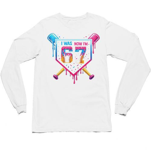 Baseball Drip I Was 6 Now I'm 7 67 Meme 7th Birthday Unisex Long Sleeve T-Shirt - Sportilla