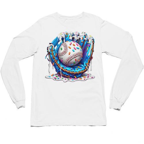 Baseball Drip For Boys Ice Cream Drip Youth Baseball Boys Premium Tri-Blend Unisex Long Sleeve T-Shirt - Sportilla